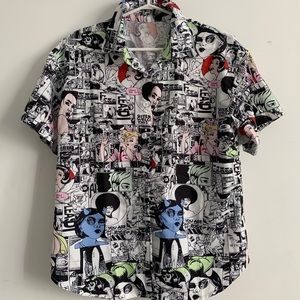 Cartoon Print Short Sleeves Shirt